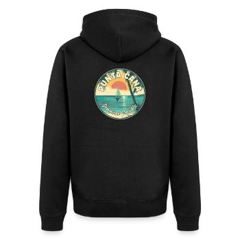 Explore Punta Cana in Dominican Republic - Unisex Premium Organic Zip Hoodie - black - Back - Nico (187cm)