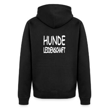 canine - Unisex Premium Organic Zip Hoodie - black - Back - Nico (187cm)