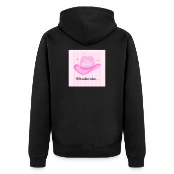 Junggesellinnenabschied JGA T-Shirt & Hoodie Bride - Unisex Premium Bio Zip Hoodie - Schwarz - Hinten - Nico (187cm)