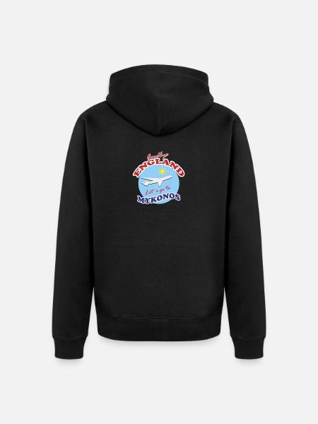 Goodbye England Let´s go to Mykonos - Unisex Premium Organic Zip Hoodie - black