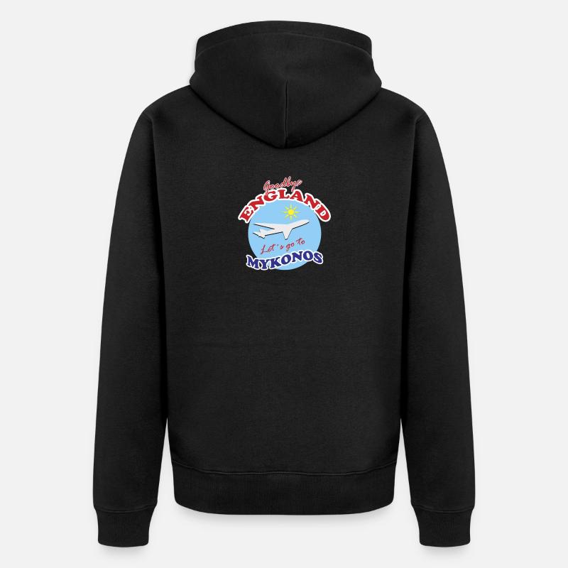 Adieu l’Angleterre. Allons à Mykonos. - Veste à capuche bio Premium Unisexe - noir
