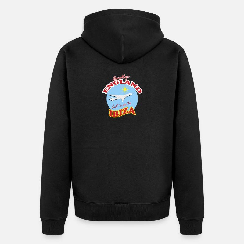 Adieu l’Angleterre. Allons à Ibiza. - Veste à capuche bio Premium Unisexe - noir