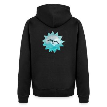 Sea Call Sailing Bird Mandala - Unisex Premium Organic Zip Hoodie - black - Back - Nico (187cm)