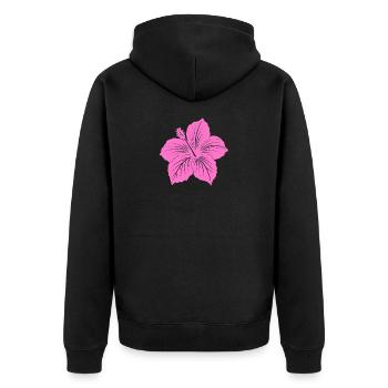 Fleur d’hibiscus - Veste à capuche bio Premium Unisexe - noir - Dos - Nico (187cm)