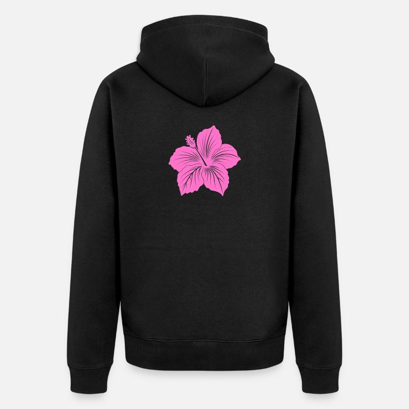 Fleur d’hibiscus - Veste à capuche bio Premium Unisexe - noir