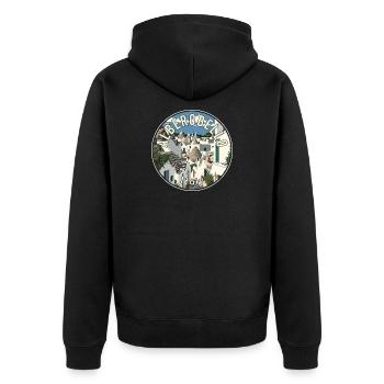 Découvrez la magie du trulli d’Alberobello en Italie - Veste à capuche bio Premium Unisexe - noir - Dos - Nico (187cm)
