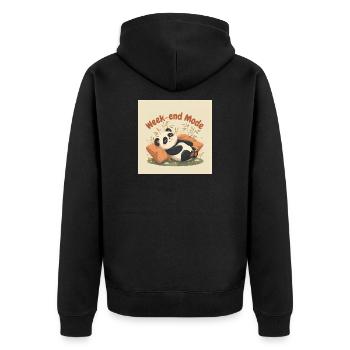 Panda Weekend Relaxed Mode - Unisex Premium Organic Zip Hoodie - black - Back - Nico (187cm)