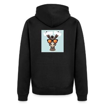 Esel mit orangefarbener Sommerbrille - Unisex Premium Bio Zip Hoodie - Schwarz - Hinten - Nico (187cm)