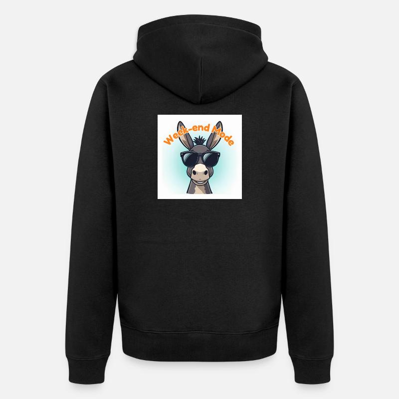 Esel-Wochenend-Mode - Unisex Premium Bio Zip Hoodie - Schwarz