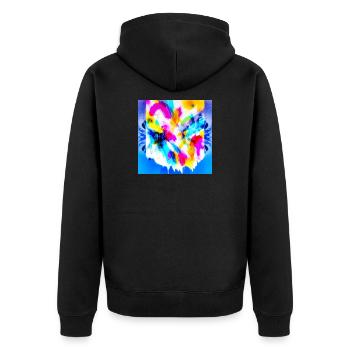 Explosion of colour in watercolour - Unisex Premium Organic Zip Hoodie - black - Back - Nico (187cm)