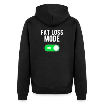 Fat Loss Mode ON Diet Nutrition Fat Loss - Unisex Premium Organic Zip Hoodie - black - Back - Nico (187cm)
