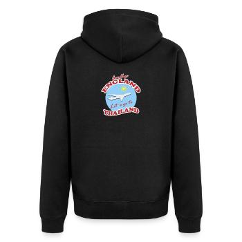 Goodbye England-Lets Go To Thailand - Unisex Premium Organic Zip Hoodie - black - Back - Nico (187cm)