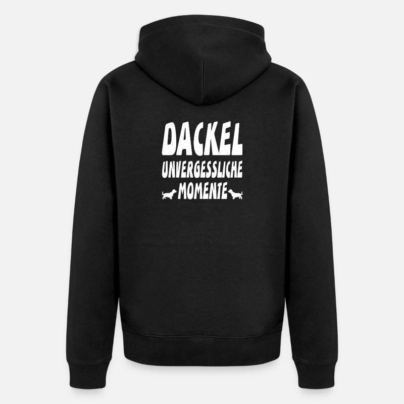 Dackel - Unisex Premium Bio Zip Hoodie - Schwarz