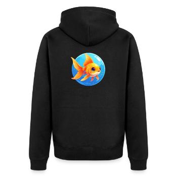 Poisson rouge - Veste à capuche bio Premium Unisexe - noir - Dos - Nico (187cm)
