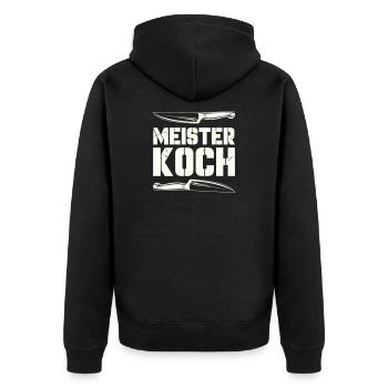 meister_koch- - Veste à capuche bio Premium Unisexe - noir - Dos - Nico (187cm)
