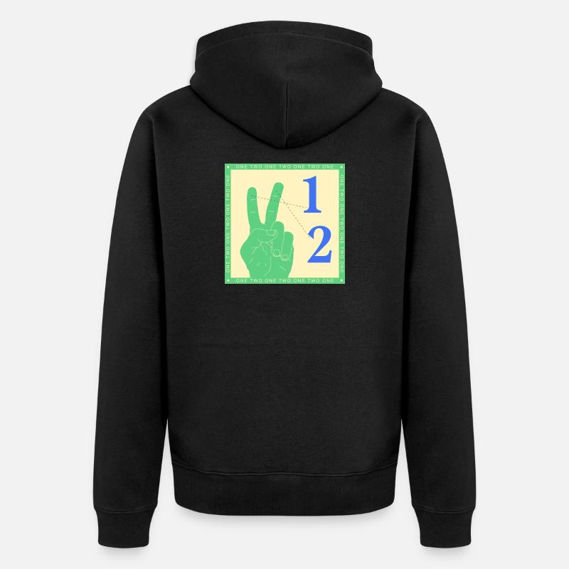 Graphique rétro One Two Counting Hand - Veste à capuche bio Premium Unisexe - noir