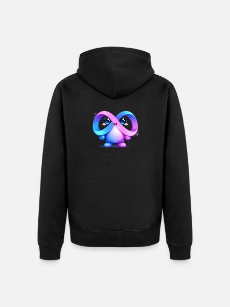 Cute Meta Infinity Mascot Sticker - Unisex Premium Organic Zip Hoodie - black