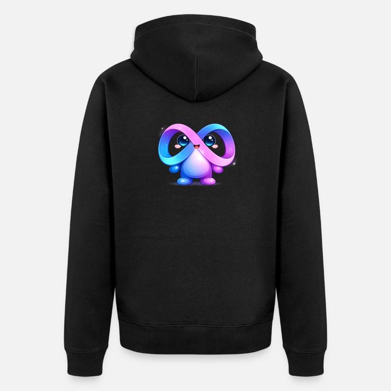 Cute Meta Infinity Mascot Sticker - Veste à capuche bio Premium Unisexe - noir