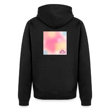Himmel Stimmung Müde - Unisex Premium Bio Zip Hoodie - Schwarz - Hinten - Nico (187cm)