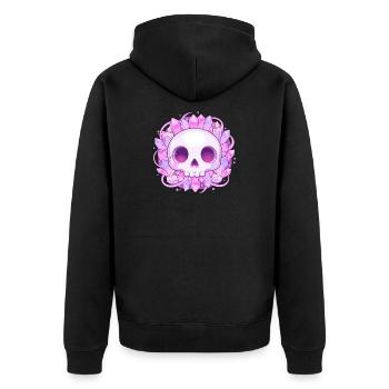 Crystal Skull with Crystals - Unisex Premium Organic Zip Hoodie - black - Back - Nico (187cm)