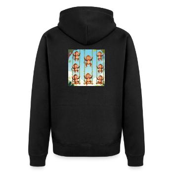 Swinging monkeys in the jungle - Unisex Premium Organic Zip Hoodie - black - Back - Nico (187cm)