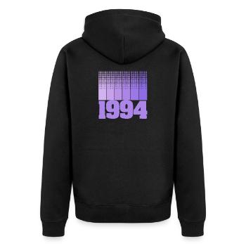 Jahrgang 1994 - Unisex Premium Bio Zip Hoodie - Schwarz - Hinten - Nico (187cm)