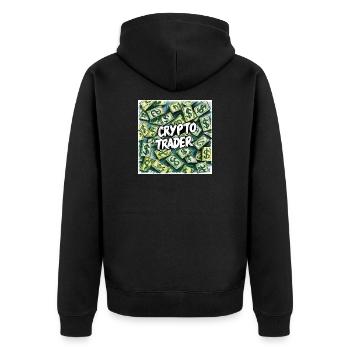 Pluie d’argent pour traders de cryptomonnaies - Veste à capuche bio Premium Unisexe - noir - Dos - Nico (187cm)