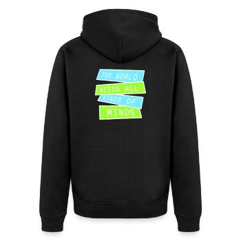 Le monde a besoin de toutes sortes d’esprits inspirants - Veste à capuche bio Premium Unisexe - noir - Dos - Nico (187cm)