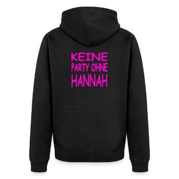 Hannah - Unisex Premium Bio Zip Hoodie - Schwarz - Hinten - Nico (187cm)