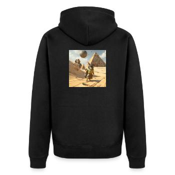 Adventurous Rat in Egypt - Unisex Premium Organic Zip Hoodie - black - Back - Nico (187cm)
