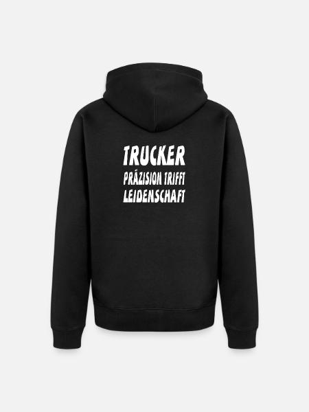 Trucker - Unisex Premium Bio Zip Hoodie - Schwarz