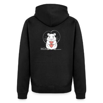 Heart Hamster Love Design - Veste à capuche bio Premium Unisexe - noir - Dos - Nico (187cm)