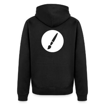 Brush, Painting, Art Symbol - Unisex Premium Organic Zip Hoodie - black - Back - Nico (187cm)