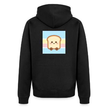 Cute Sandwich Cartoon Shirt – Pastel Streetwear - Unisex Premium Organic Zip Hoodie - black - Back - Nico (187cm)