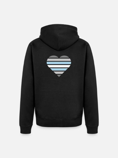 Pride Flag Heart · Demiboy - Unisex Premium Organic Zip Hoodie - black