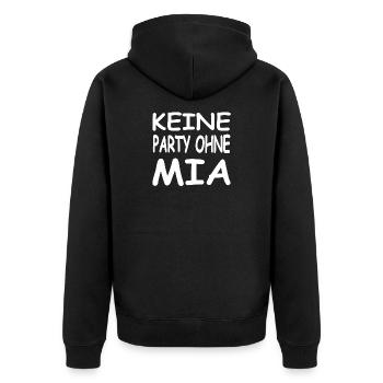 Mia - Unisex Premium Bio Zip Hoodie - Schwarz - Hinten - Nico (187cm)