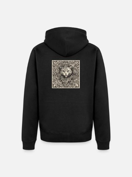 Âme Spirale de Chat - Veste à capuche bio Premium Unisexe - noir