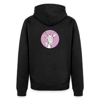 Chèvre - Veste à capuche bio Premium Unisexe - noir - Dos - Nico (187cm)