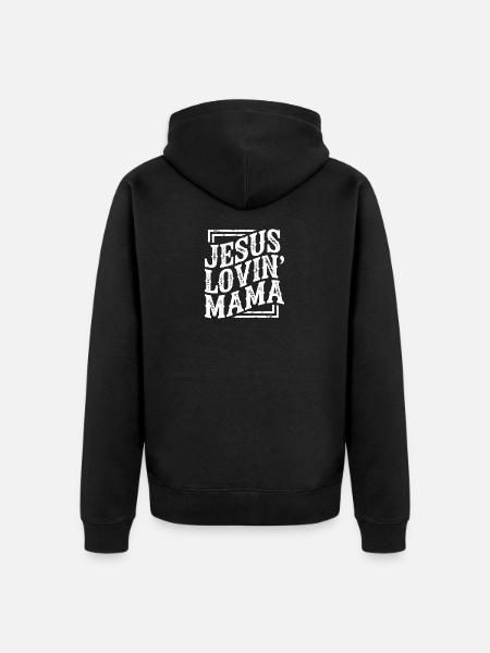 Jesus Love Mom Motif Faith God Church Bible - Unisex Premium Organic Zip Hoodie - black