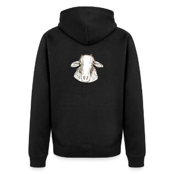 Schaf - Unisex Premium Bio Zip Hoodie - Schwarz - Hinten - Nico (187cm)