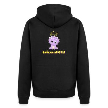 Jeu de mots drôle sur les Tricerapots - Veste à capuche bio Premium Unisexe - noir - Dos - Nico (187cm)