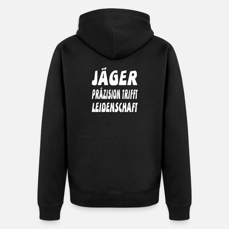 Jäger - Unisex Premium Bio Zip Hoodie - Schwarz