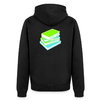 Just One More Chapter Lustig Bücherwurm Lesen Cool - Unisex Premium Bio Zip Hoodie - Schwarz - Hinten - Nico (187cm)