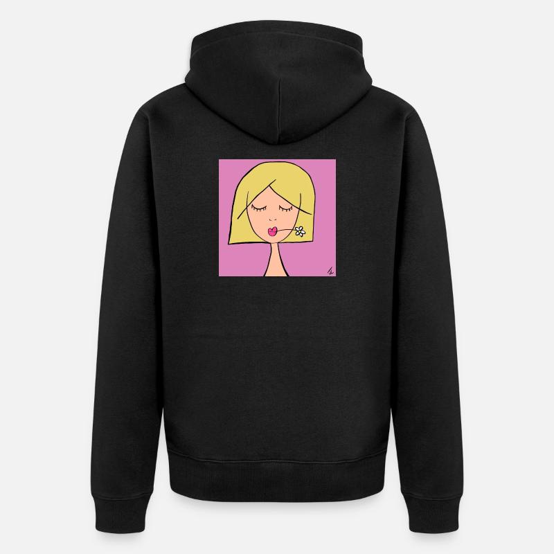 blond - Unisex Premium Bio Zip Hoodie - Schwarz