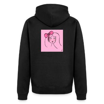 Fille Rose - Veste à capuche bio Premium Unisexe - noir - Dos - Nico (187cm)
