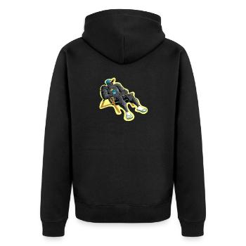 Die Ruhe des Kriegers - Unisex Premium Bio Zip Hoodie - Schwarz - Hinten - Nico (187cm)