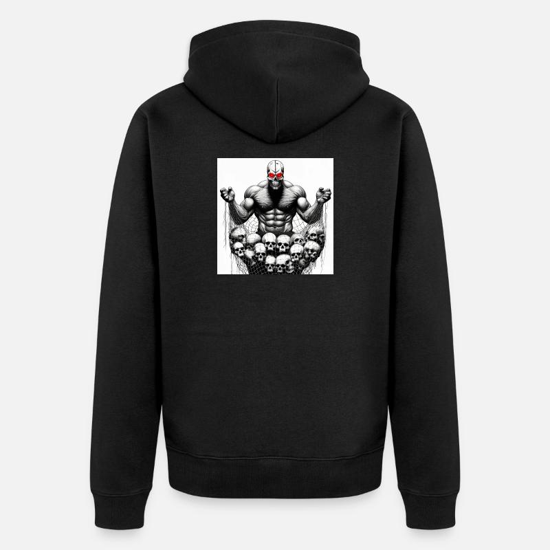 Musclé Crânes en Filet - Veste à capuche bio Premium Unisexe - noir