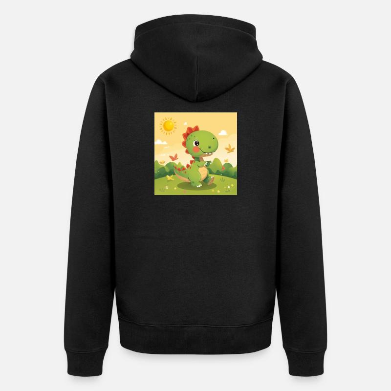 Petit dinosaure - Veste à capuche bio Premium Unisexe - noir
