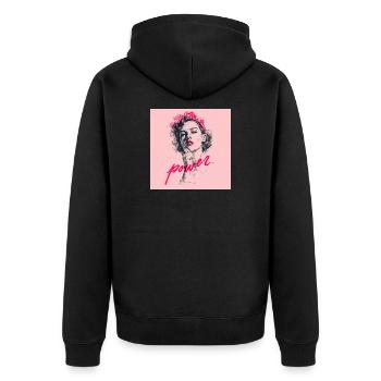 Female Power Illustration - Unisex Premium Organic Zip Hoodie - black - Back - Nico (187cm)