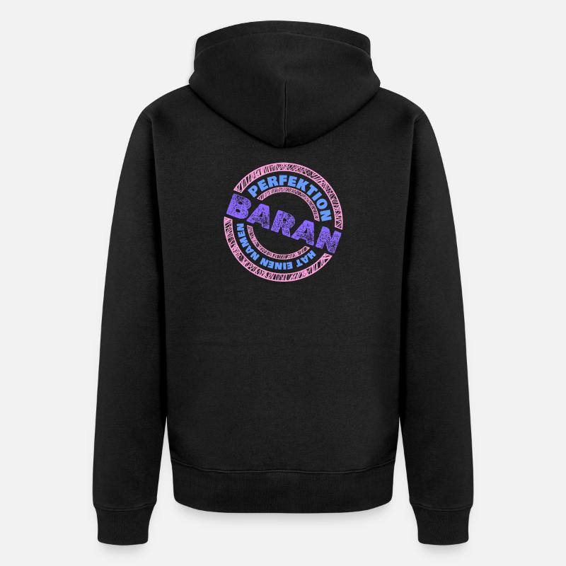 Perfekt Baran - Unisex Premium Bio Zip Hoodie - Schwarz